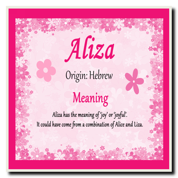 Aliza Personalised Name Meaning Coaster
