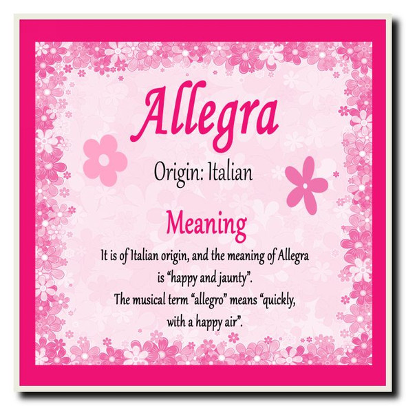 Allegra Personalised Name Meaning Coaster