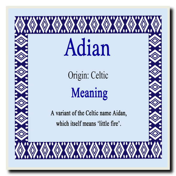 Adian Personalised Name Meaning Coaster
