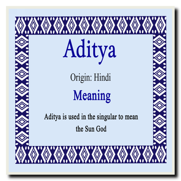 Aditya Personalised Name Meaning Coaster