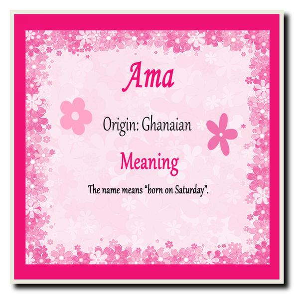 Ama Personalised Name Meaning Coaster
