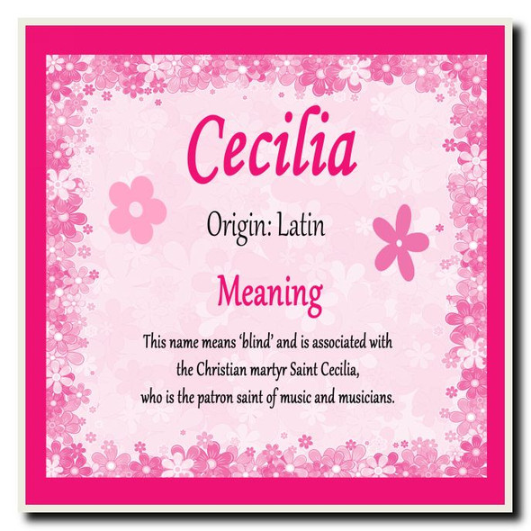 Cecilia Personalised Name Meaning Coaster