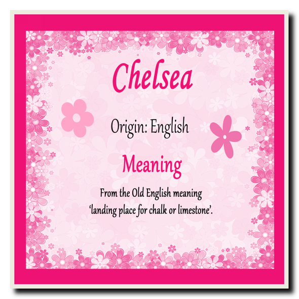 Chelsea Personalised Name Meaning Coaster