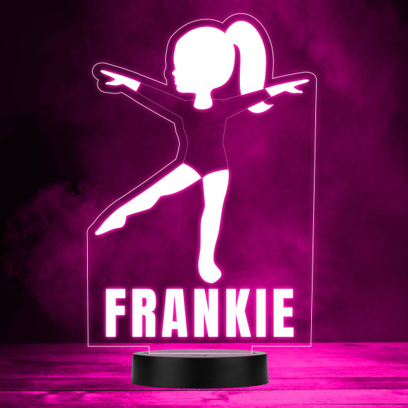 Cute Girl Gymnastics Fitness Balancing Personalised Colour Changing Night Light