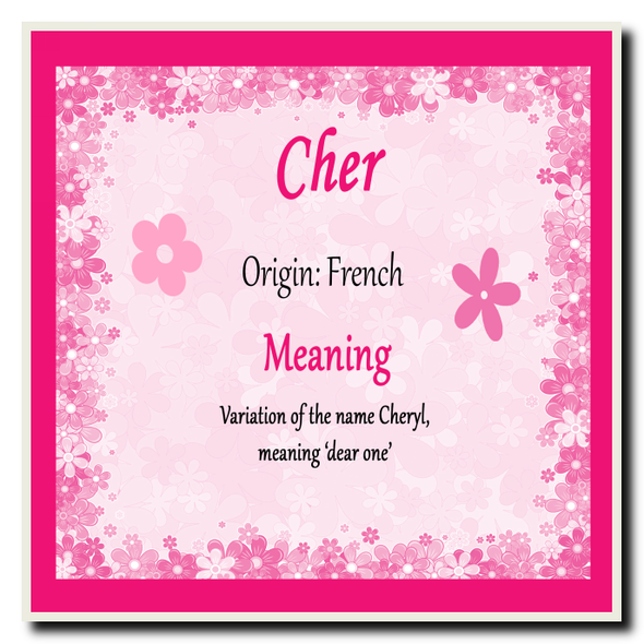 Cher Personalised Name Meaning Coaster