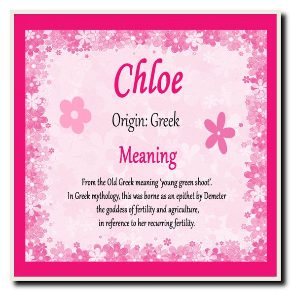 Chloe Personalised Name Meaning Coaster