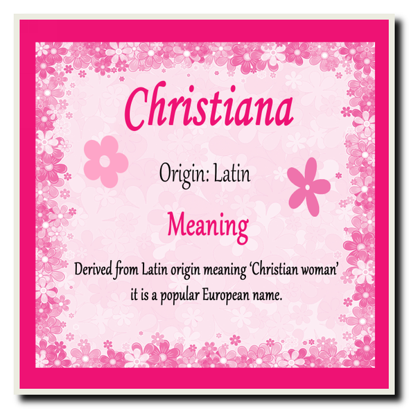 Christiana Personalised Name Meaning Coaster