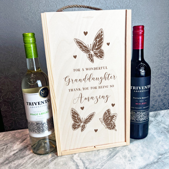 Wonderful Granddaughter Thank You For Being Double Two Bottle Wine Gift Box