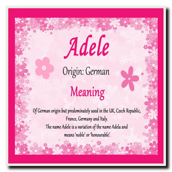 Adele Personalised Name Meaning Coaster