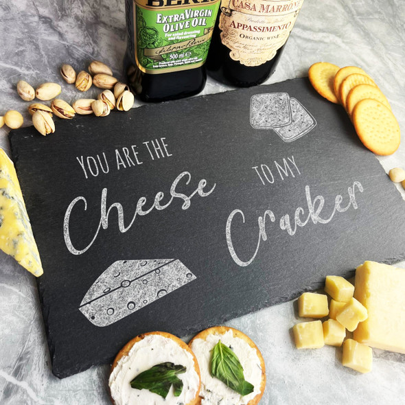 Perfect Match Romantic Cheese Cracker Gift Rectangle Slate Cheese Serving Board