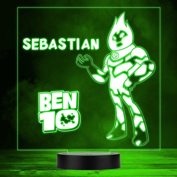 Ben 10 Heatblast Children's TV Cartoon Personalised LED Multicolour Night Light