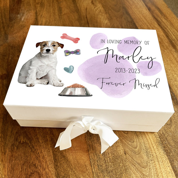 Jack Russell Dog Pet Memorial Personalised Memory Rememberence Keepsake Box