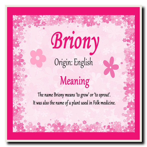 Briony Personalised Name Meaning Coaster