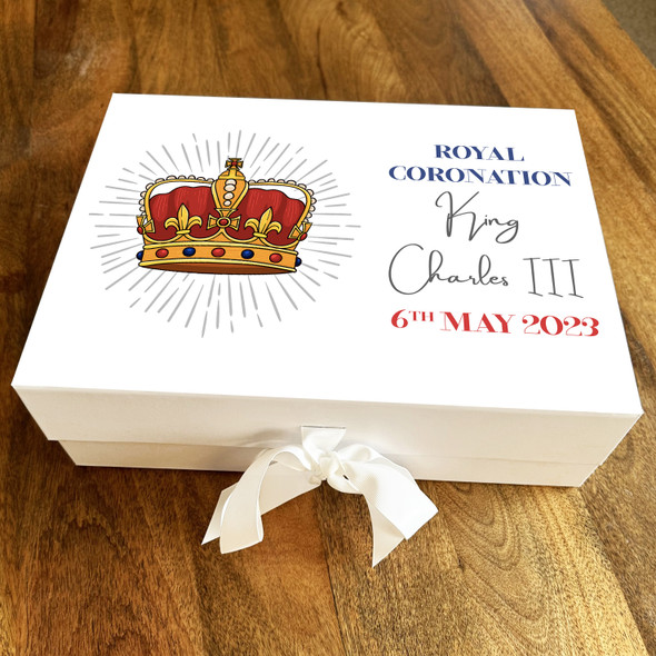 Royal Crown King Charles III Coronation Souvenir Personalised Hamper Gift Box