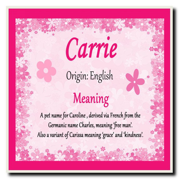 Carrie Personalised Name Meaning Coaster