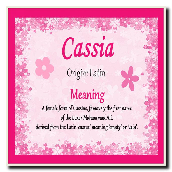 Cassia Personalised Name Meaning Coaster