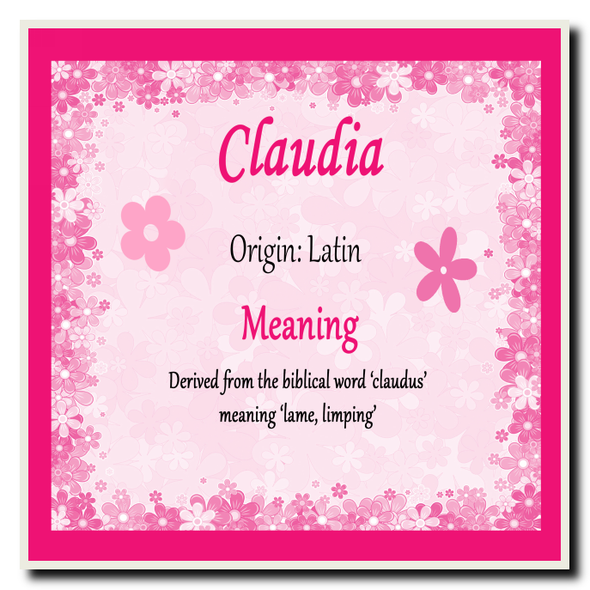 Claudia Personalised Name Meaning Coaster