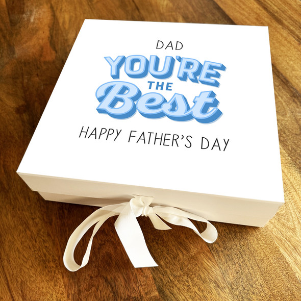 Square Father's Day Blue You're The Best Dad Minimal Personalised Gift Box