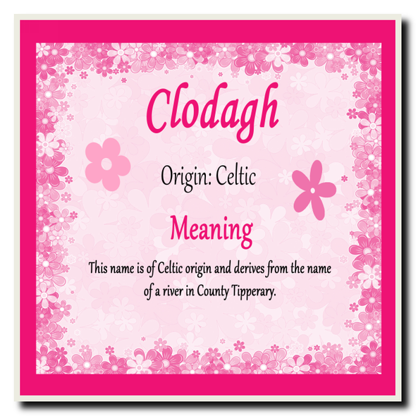 Clodagh Personalised Name Meaning Coaster