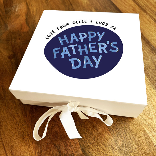 Square Blue Blob Happy Father's Day Love From Personalised Hamper Gift Box