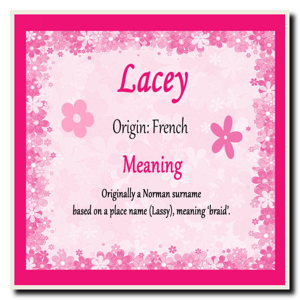 Lacey Personalised Name Meaning Coaster
