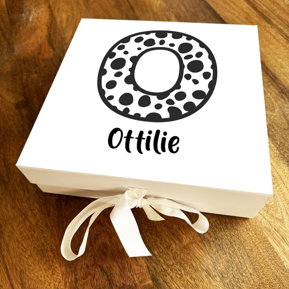 Square Dalmatian Spots Initial Letter O Personalised Hamper Gift Box