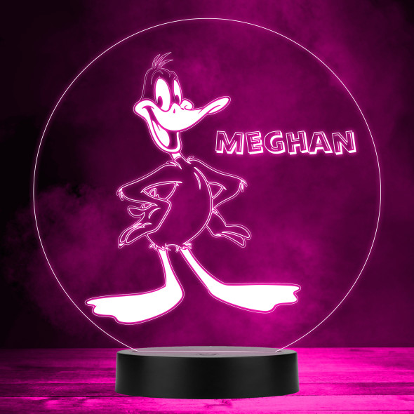 Daffy Duck Looney Tunes Kids Round Personalised Gift Colour Changing Night Light