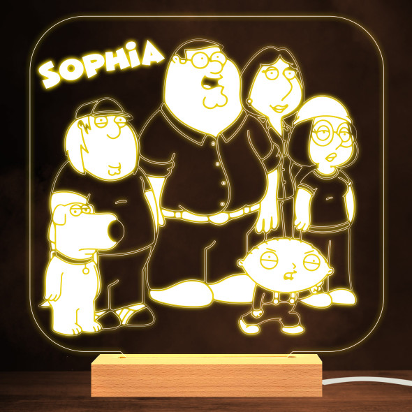 Family Guy Characters Tv Cartoon Personalised Gift Warm White Lamp Night Light