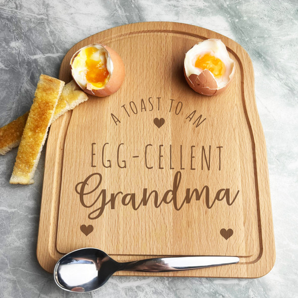 Boiled Eggs & Toast Grandma Personalised Gift Breakfast Serving Board