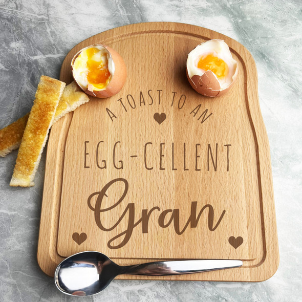 Boiled Eggs & Toast Gran Personalised Gift Breakfast Serving Board