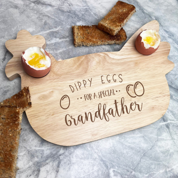 Grandfather Dippy Eggs Chicken Personalised Gift Breakfast Serving Board