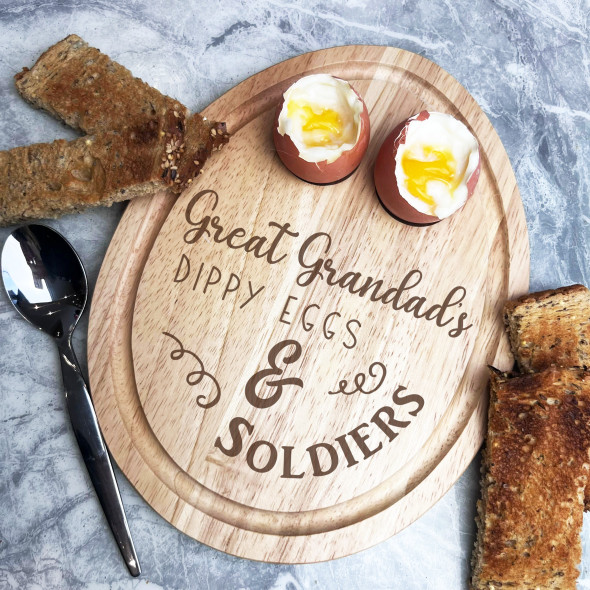 Dippy Eggs & Toast Great Grandad Personalised Gift Breakfast Serving Board