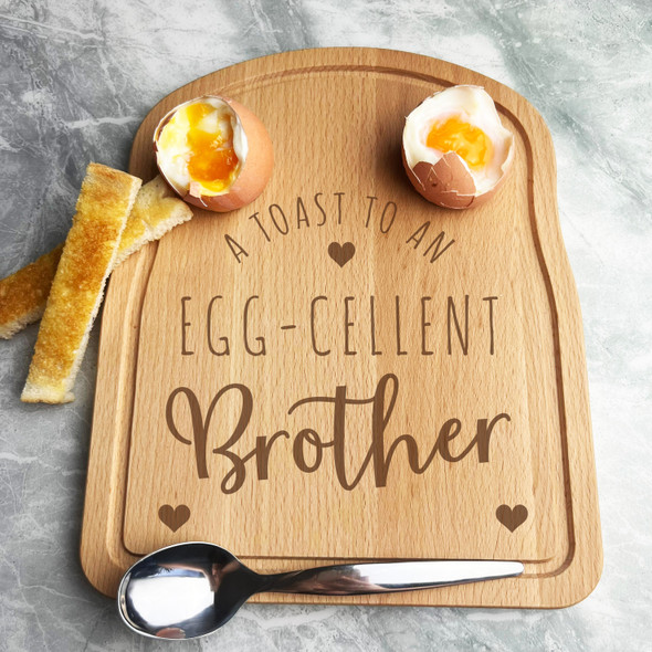 Boiled Eggs & Toast Brother Personalised Gift Breakfast Serving Board