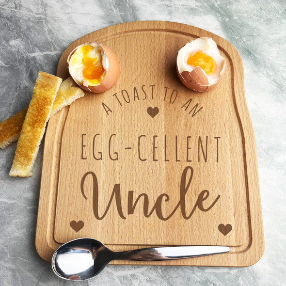 Boiled Eggs & Toast Uncle Personalised Gift Breakfast Serving Board