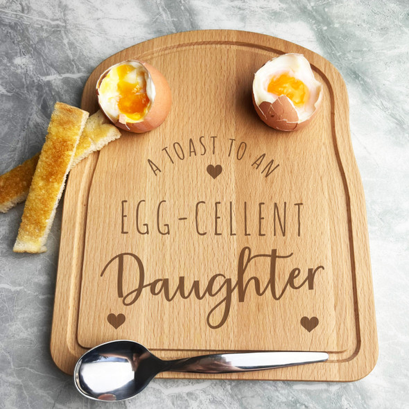 Boiled Eggs & Toast Daughter Personalised Gift Breakfast Serving Board