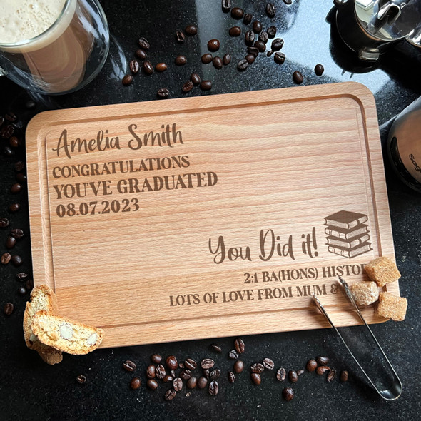 Congratulations You've Graduated Graduation Personalised Wood Cheese Board