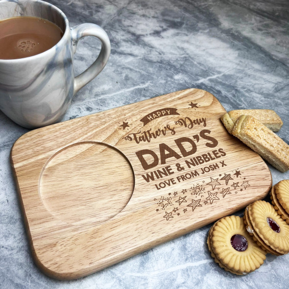 Happy Father's Day Dad's Stars Personalised Tea & Biscuits Treat Serving Board