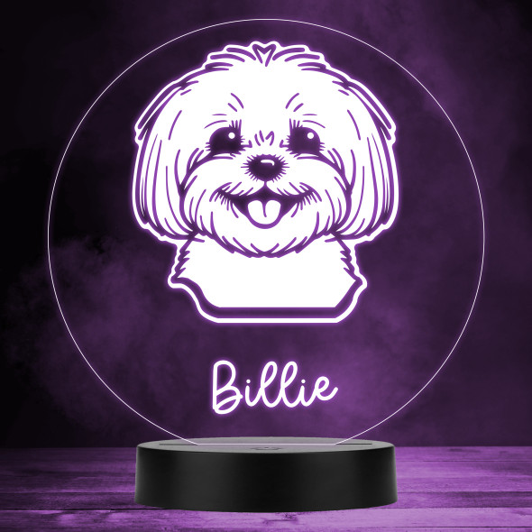 Bichon Dog Pet Silhouette Colour Changing Personalised Gift LED Lamp Night Light