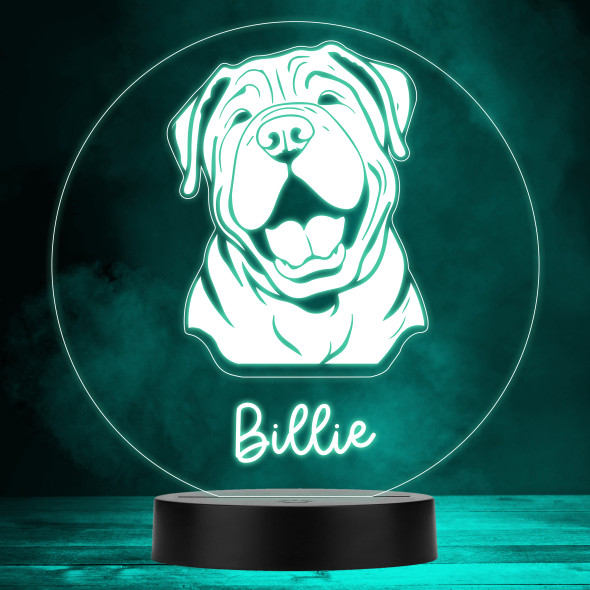 Shar Pei Dog Pet Silhouette Multicolour Personalised Gift LED Lamp Night Light