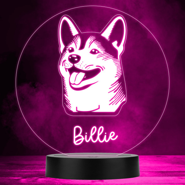 Shiba Inu Dog Pet Silhouette Multicolour Personalised Gift LED Lamp Night Light