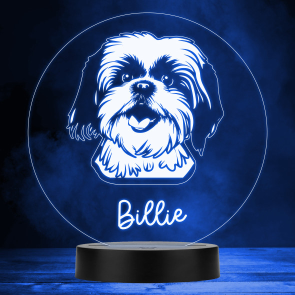 Shih Tzu Dog Pet Silhouette Multicolour Personalised Gift LED Lamp Night Light