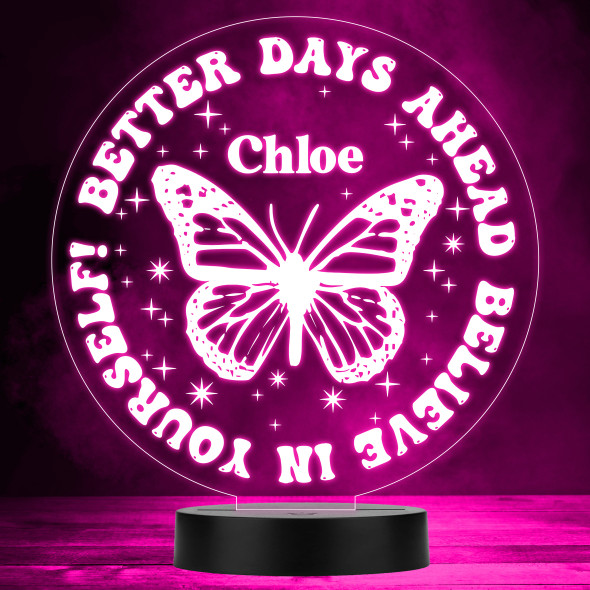 Butterfly Better Days Ahead Stars Multicolour Personalised Gift LED Night Light