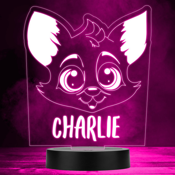 Cute Baby Fox Face Colour Changing Personalised Gift LED Lamp Night Light