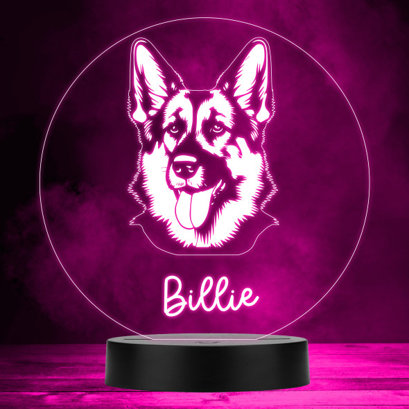 German Shepherd Dog Pet Multicolour Personalised Gift LED Lamp Night Light