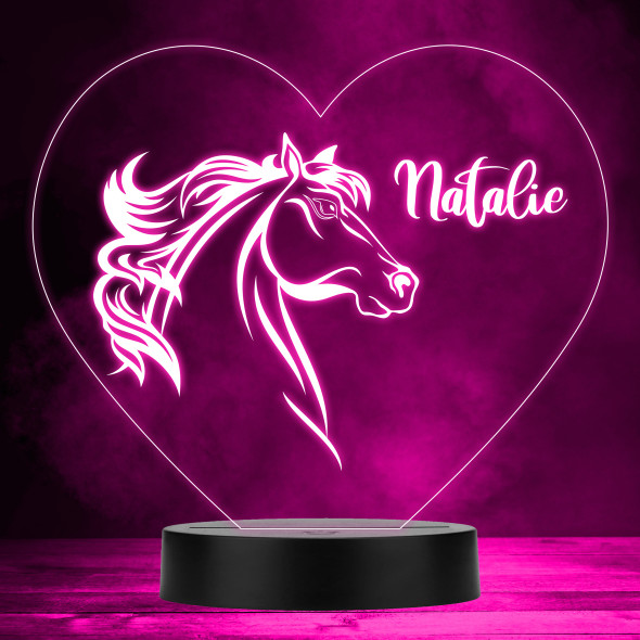 Horse Head Line Art Style Colour Changing Personalised Gift LED Lamp Night Light