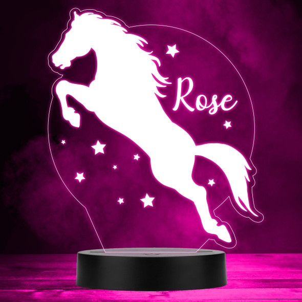 Jumping Horse Stars Colour Changing Personalised Gift LED Lamp Night Light