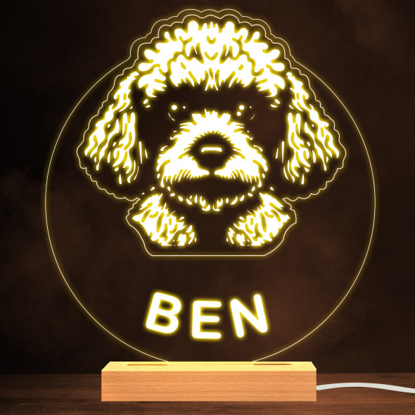 Poodle Dog Pet Silhouette Warm White Lamp Personalised Gift Night Light