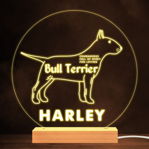 Bull Terrier Dog Pet Personality Warm Lamp Personalised Gift Night Light