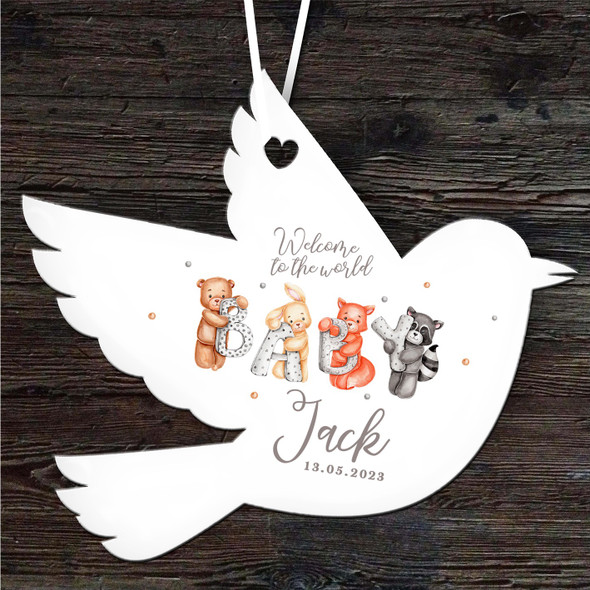 Animals Neutral New Baby Bird Personalised Gift Keepsake Hanging Ornament Plaque
