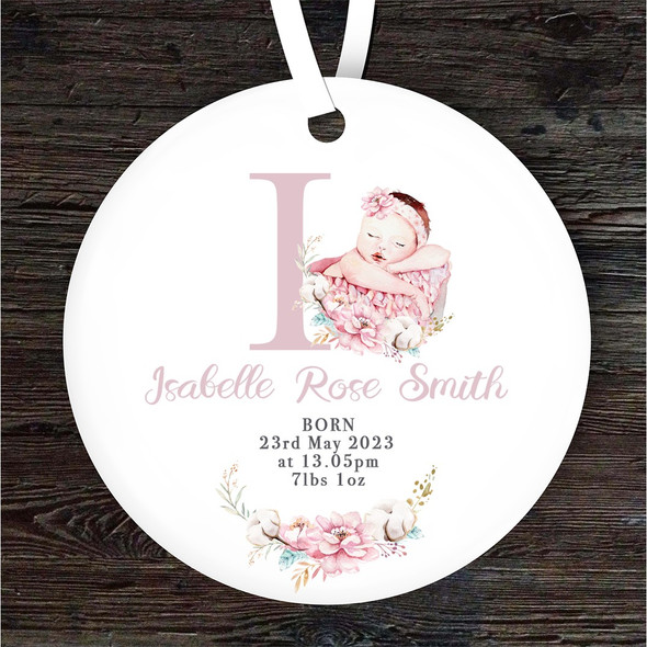 New Baby Girl New Baby Letter I Personalised Gift Keepsake Hanging Ornament